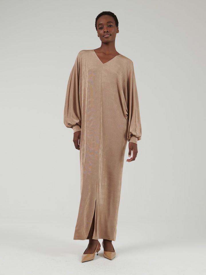 Metallic-Effect-Batwing-Kaftan