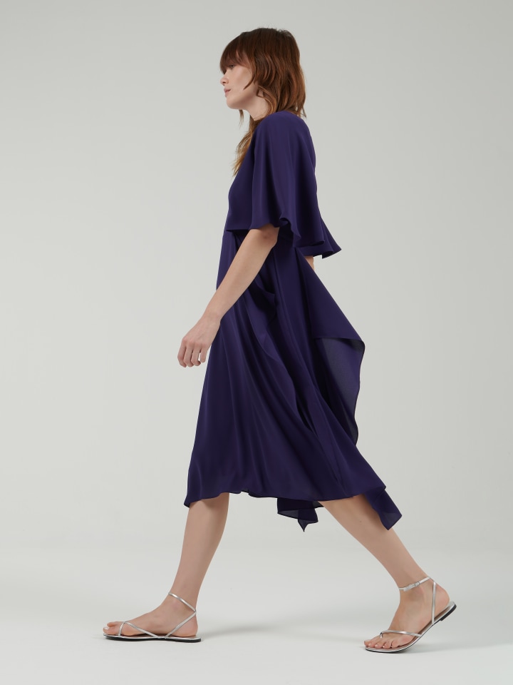 Frilled-Marked-Waist-Dress---Shorter-length