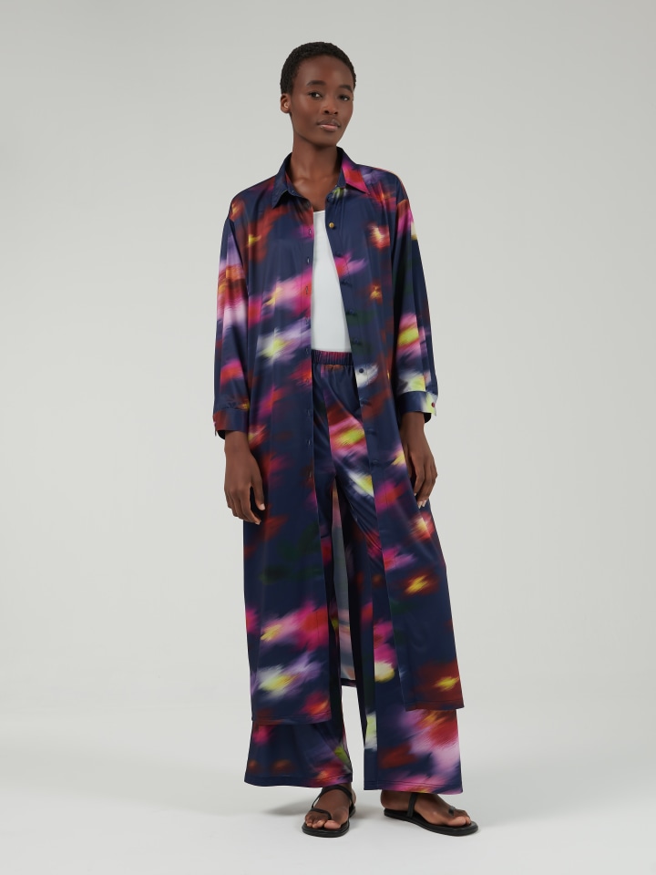 Blurred-Floral-Print-Trousers