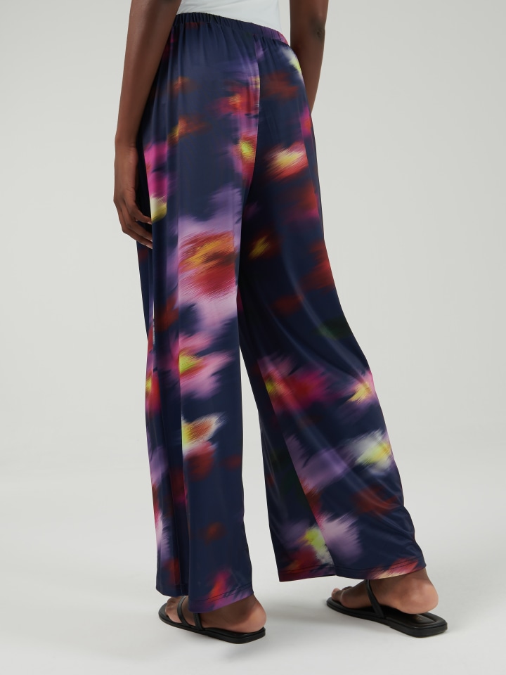 Blurred-Floral-Print-Trousers