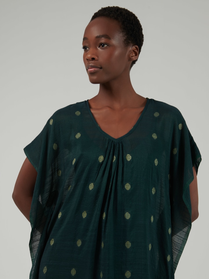 Dotted-Jacquard-Kaftan