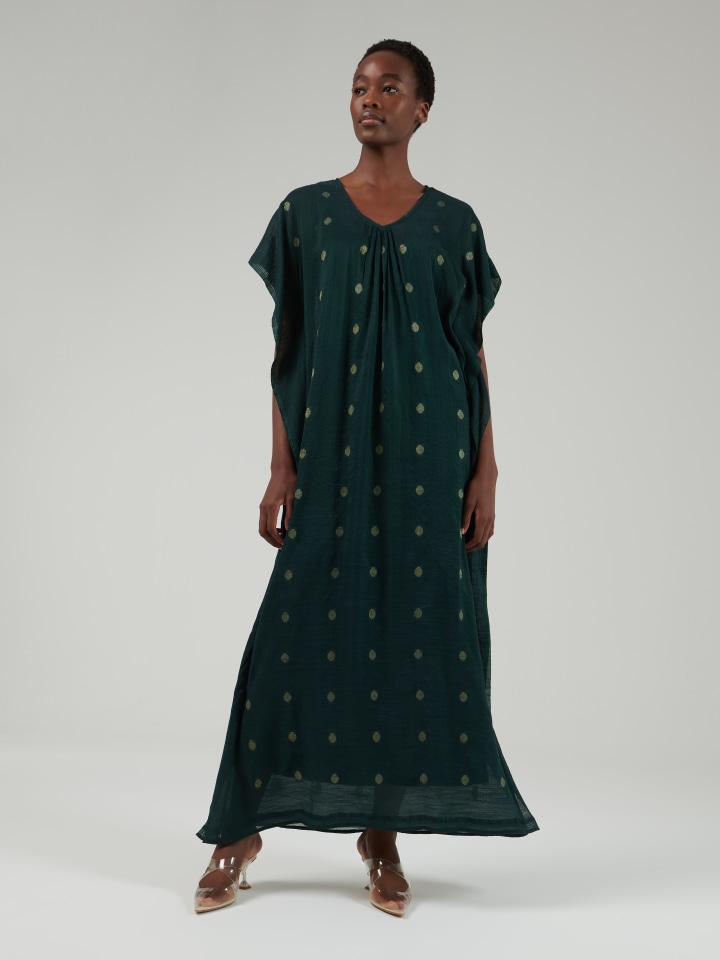 Dotted-Jacquard-Kaftan