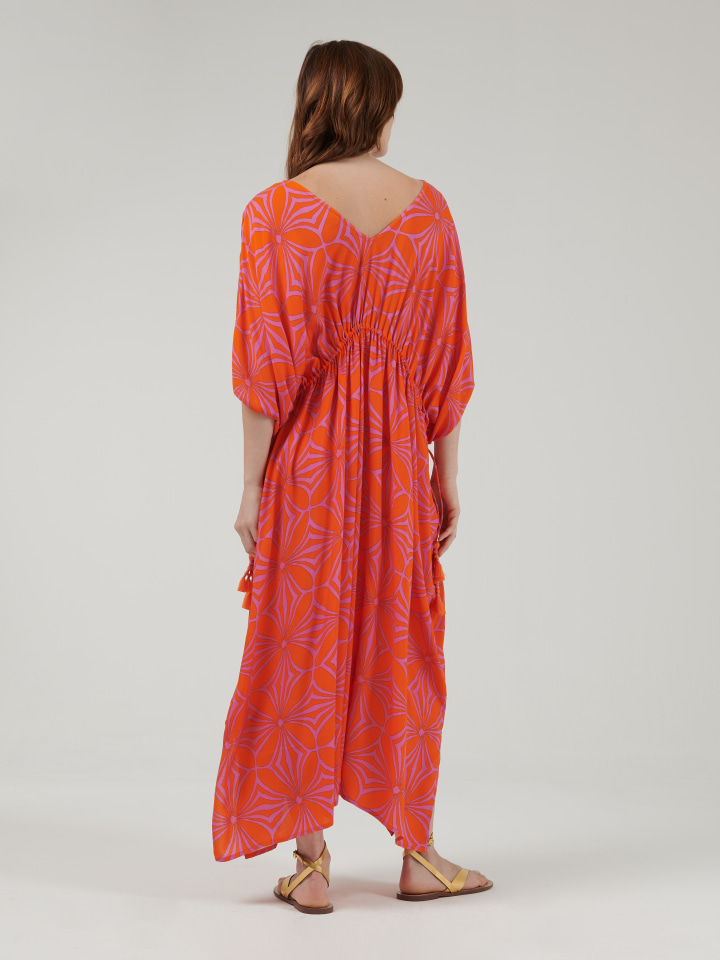 Tile-Print-Waist-Kaftan---Shorter-length