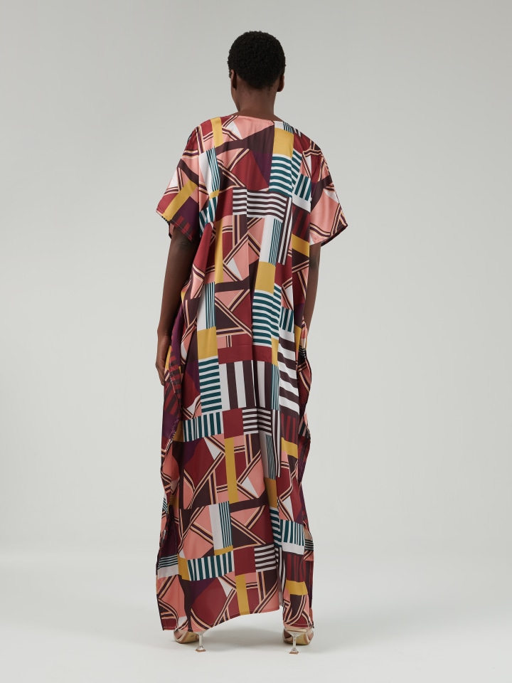 Multicolor-Abstract-Print-Kaftan