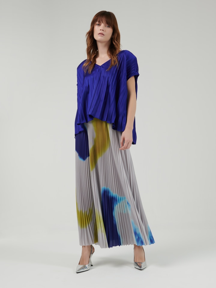 Organic-Print-Pleated-Skirt