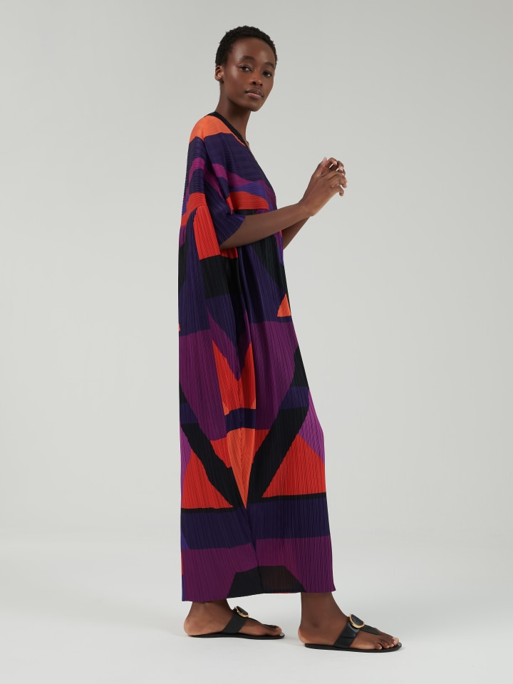 Geometric-Print-Plisse-Kaftan