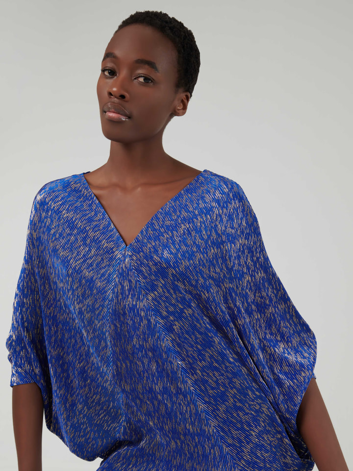 Foil-Print-Plisse-Kaftan