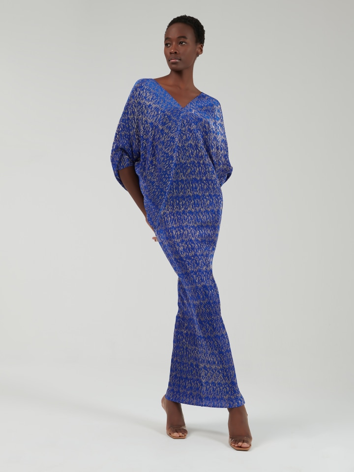 Foil-Print-Plisse-Kaftan