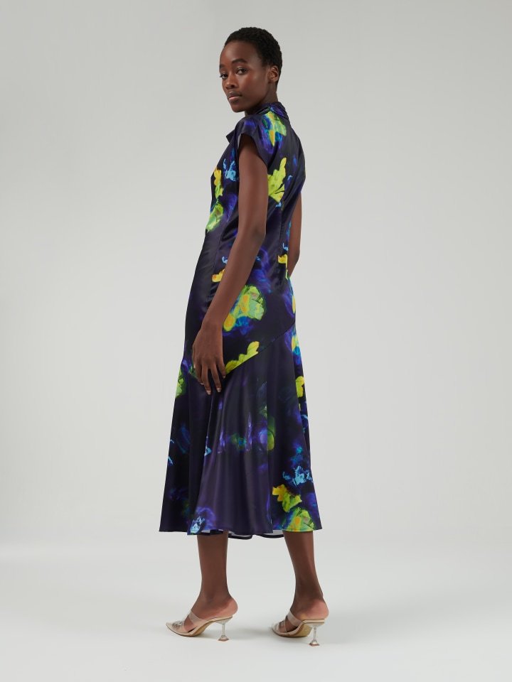 Cowl-Neck-Printed-Dress---Shorter-length