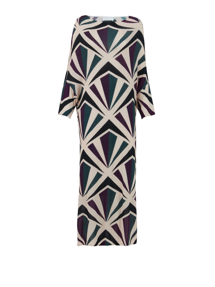 Geometri-Print-Knitted-Kaftan---Shorter-length