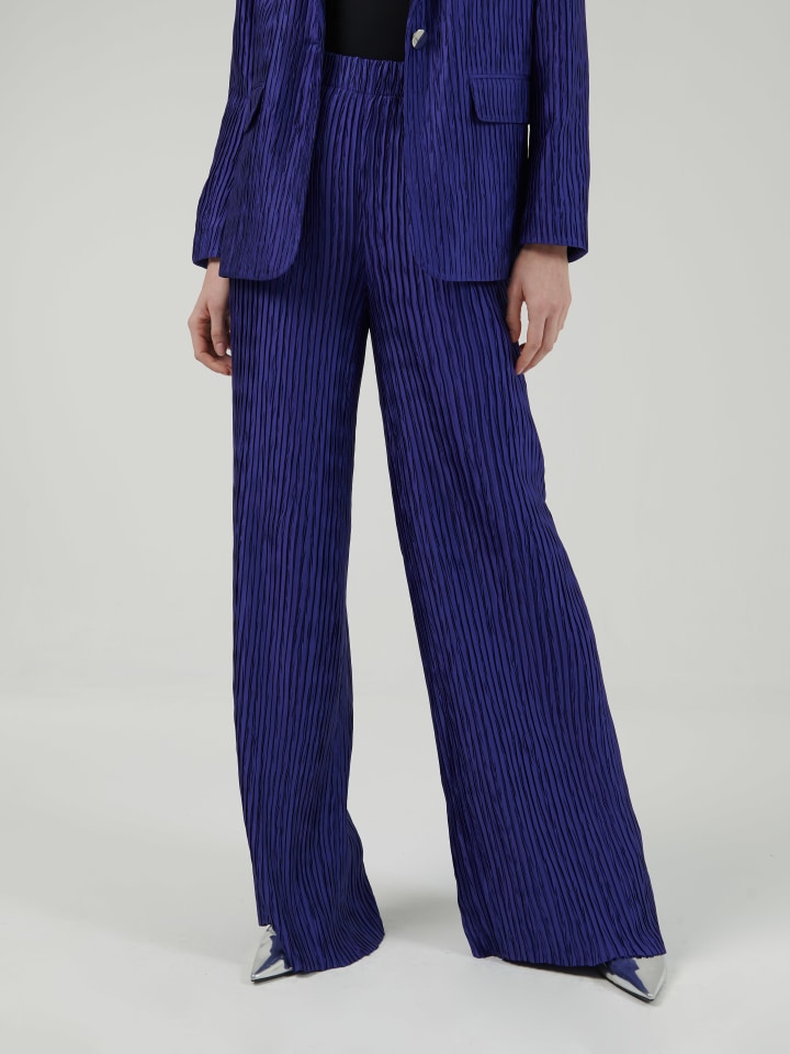 Plisse-Wide-Leg-Trousers