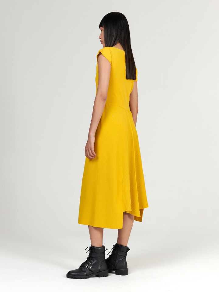 Asymmetric-Neckline-Dress---Shorter-Length