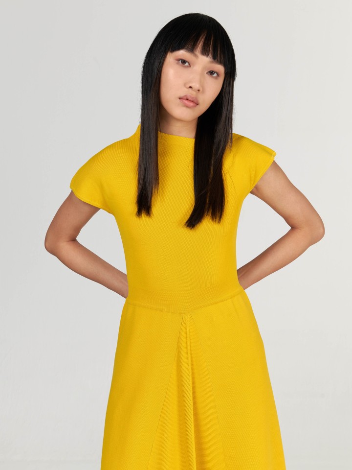 Asymmetric-Neckline-Dress---Shorter-Length