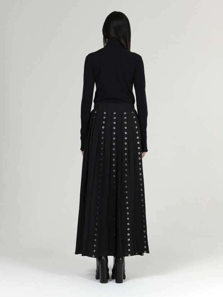 Pleated-Eyelet-Skirt