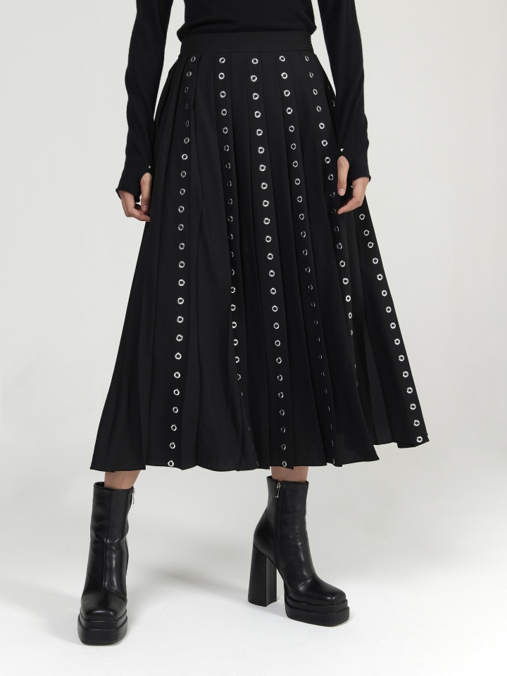 Pleated-Eyelet-Skirt---Shorter-Length