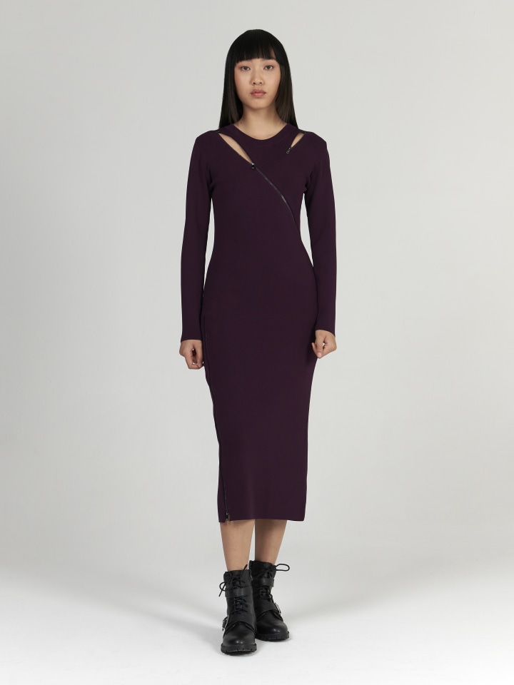 Zipped-Knitted-Dress---Shorter-Length