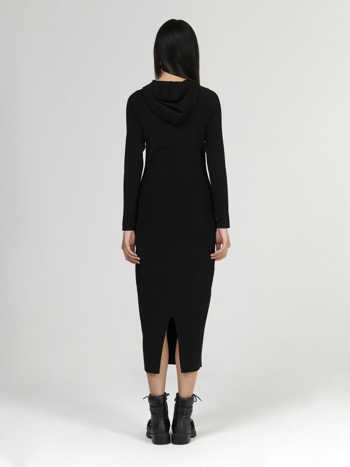 Hooded-Knitted-Dress---Shorter-Length