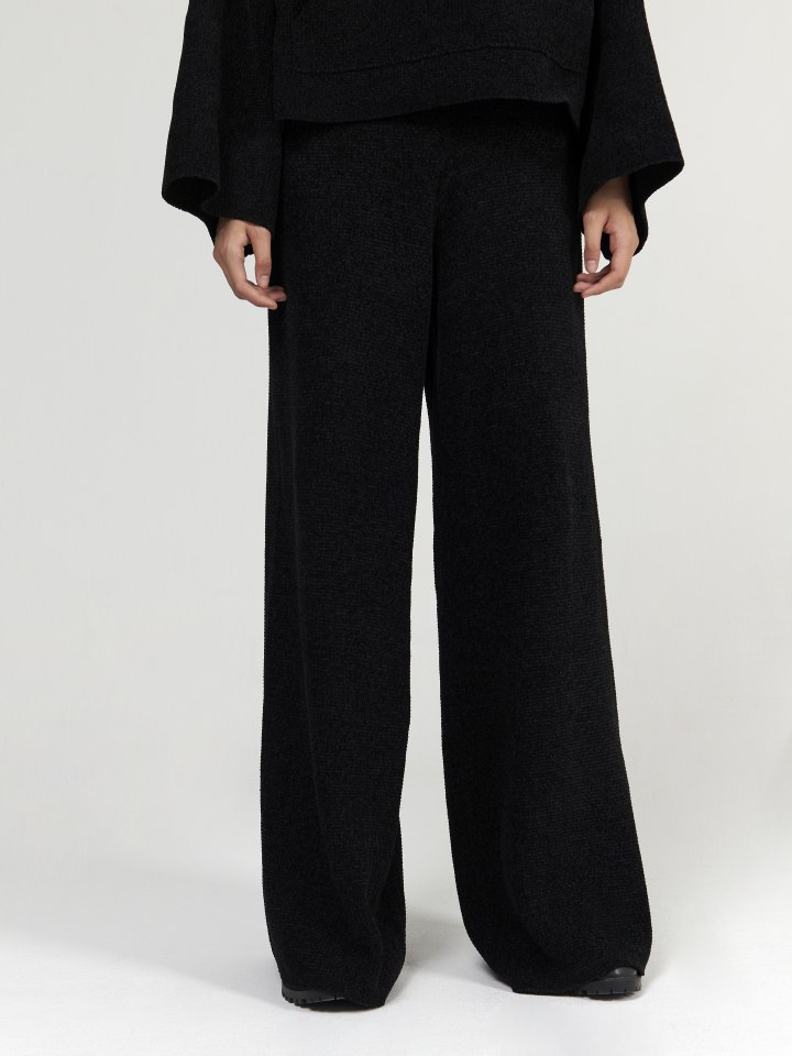 Wide-Leg-Chenille-Knit-Trousers