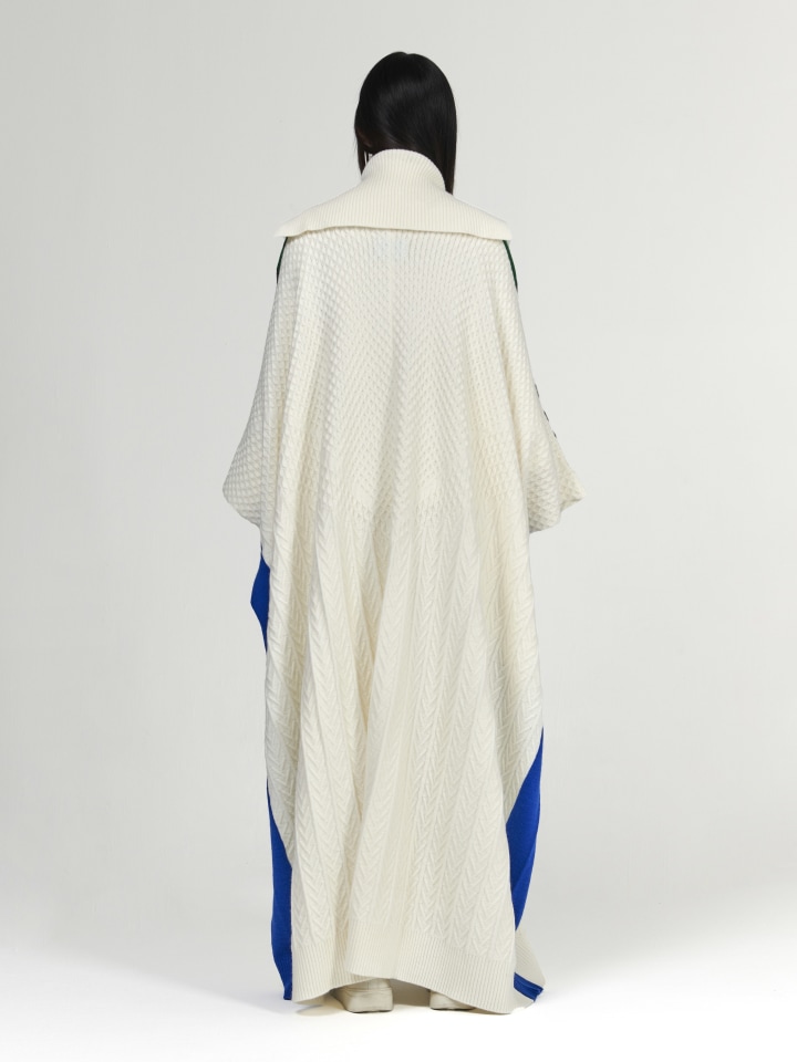 Multicolor-Intarsia-Bisht