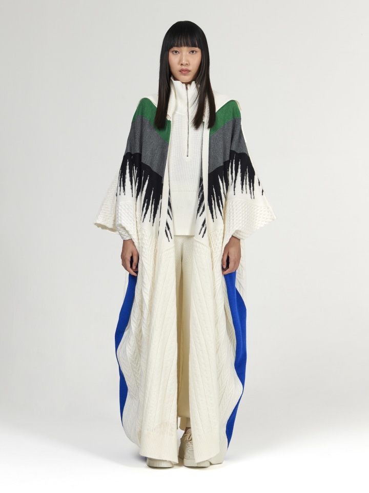 Multicolor-Intarsia-Bisht