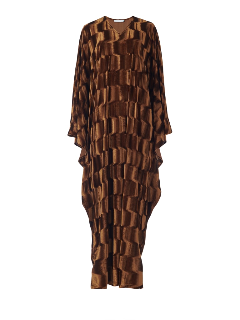 Tonal Swirl Velvet Kaftan