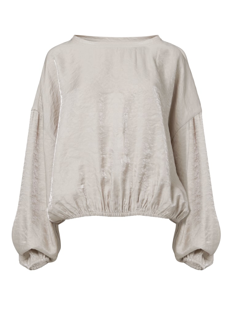 Round Neck Top With Elasticated Hem