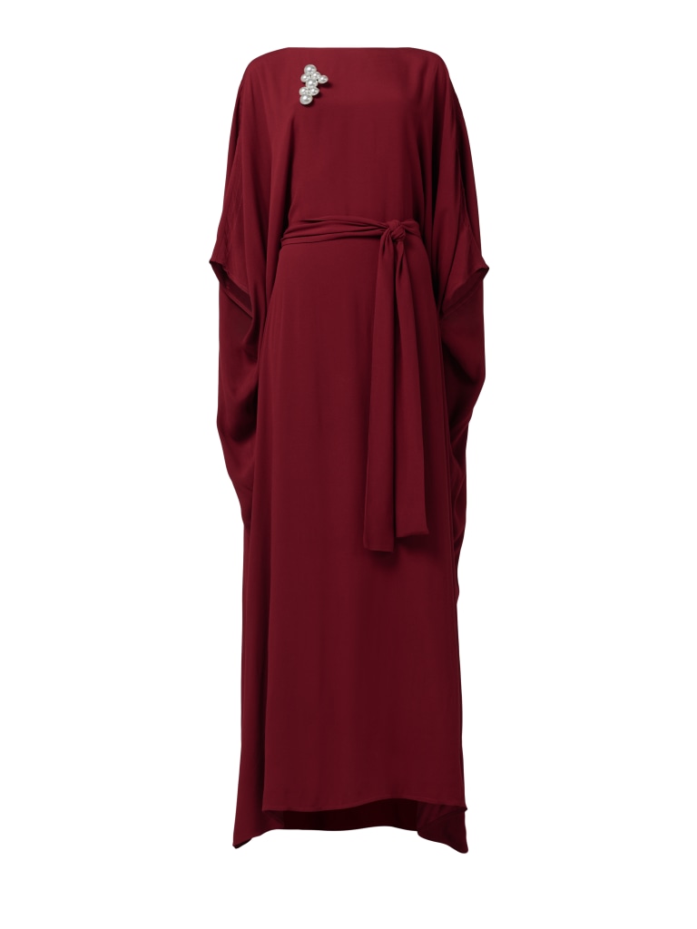Kaftan With Pearl Brooch