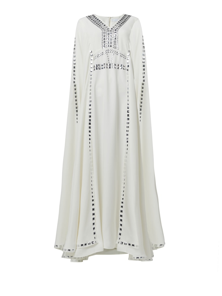 Hot Fix Detailed Cape Dress