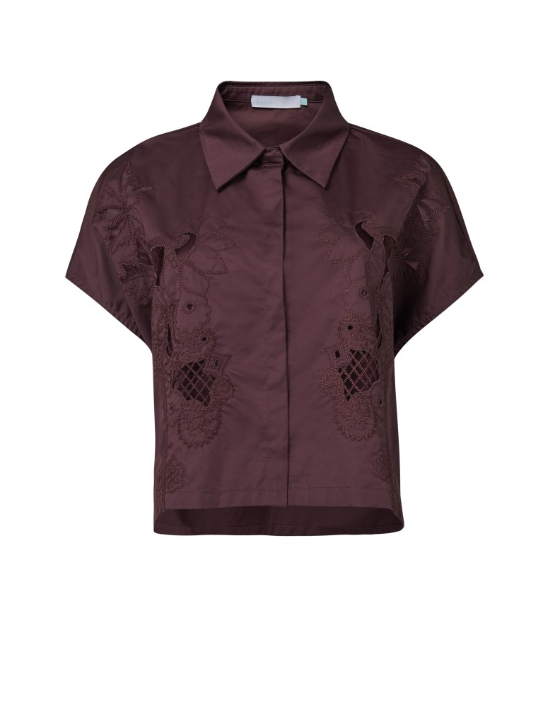 Embroidered Cropped Shirt