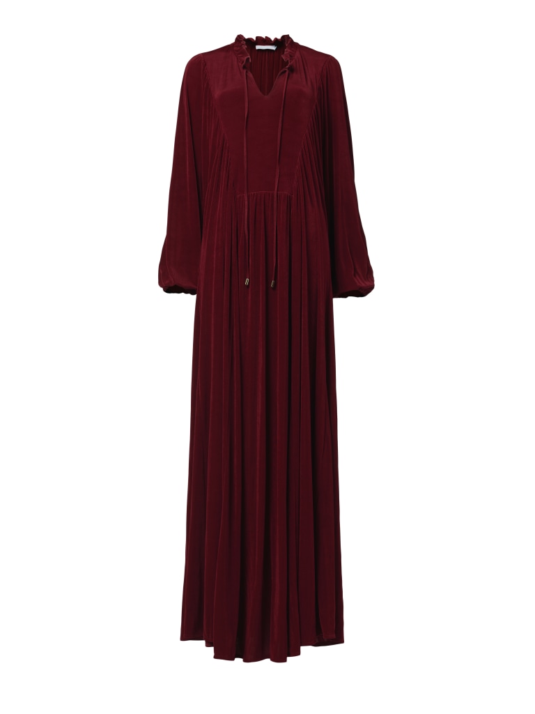 Round Neck Dress With Gathering