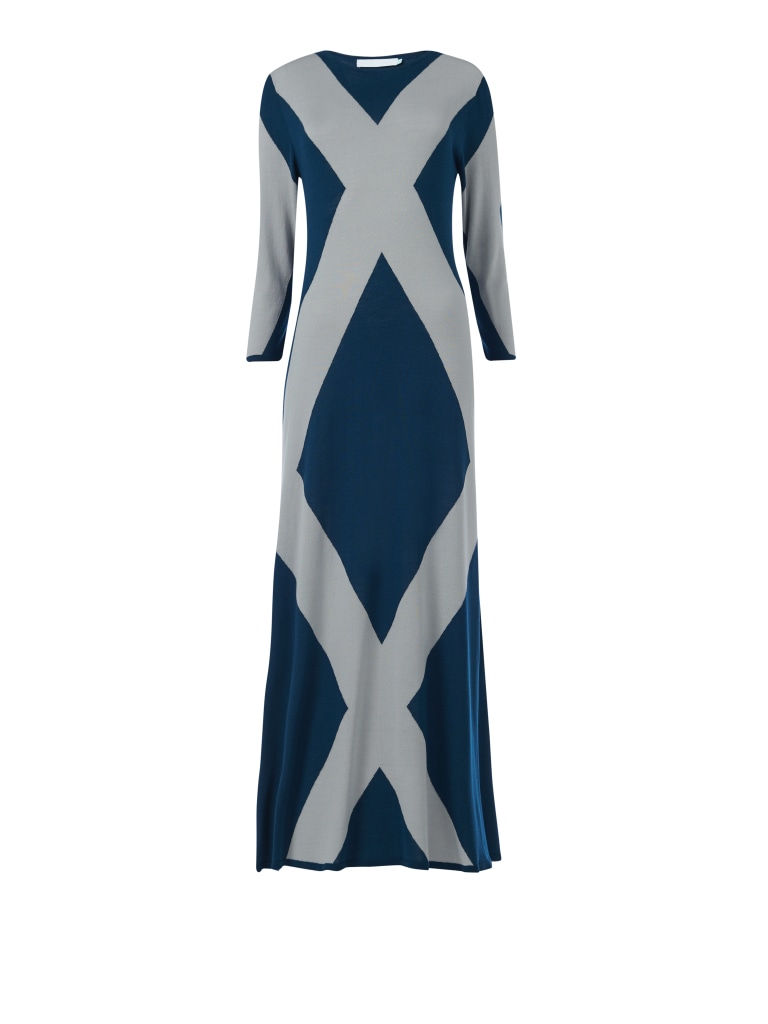 Geometric Stripe Knit Dress