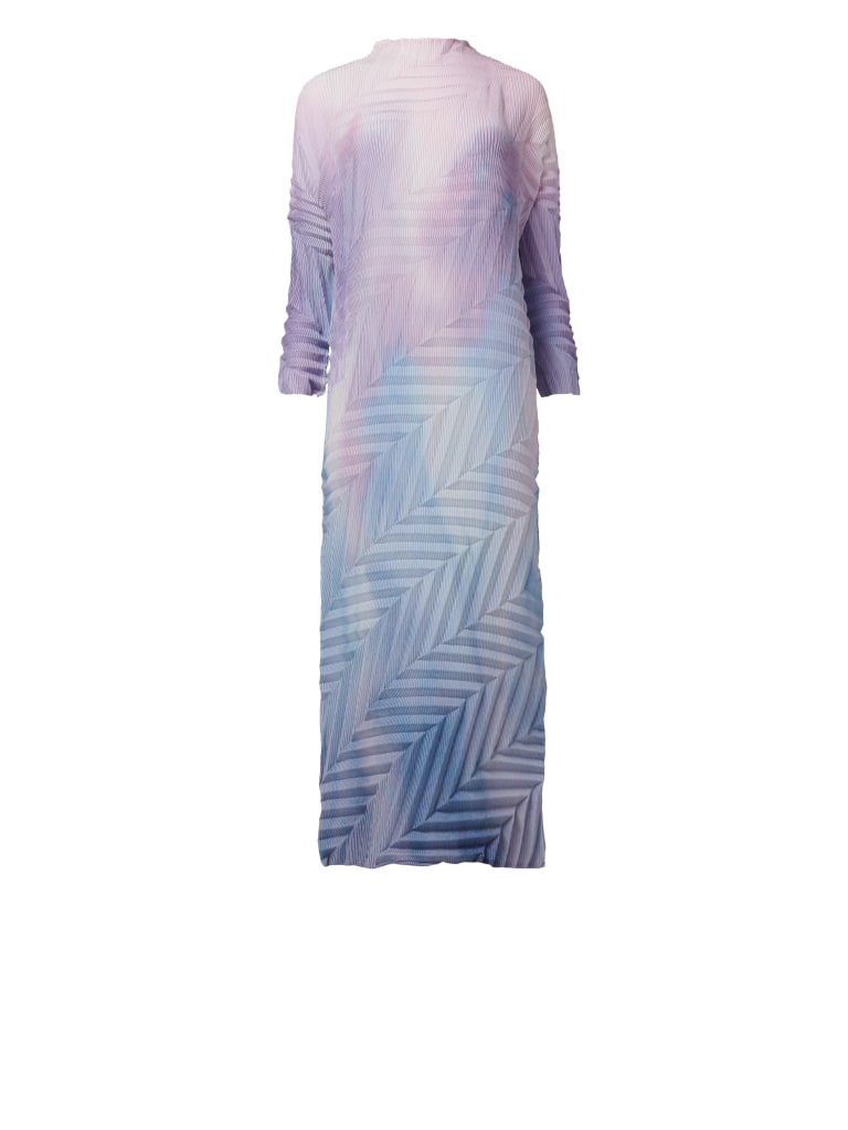 Geometric Plisse Design Dress