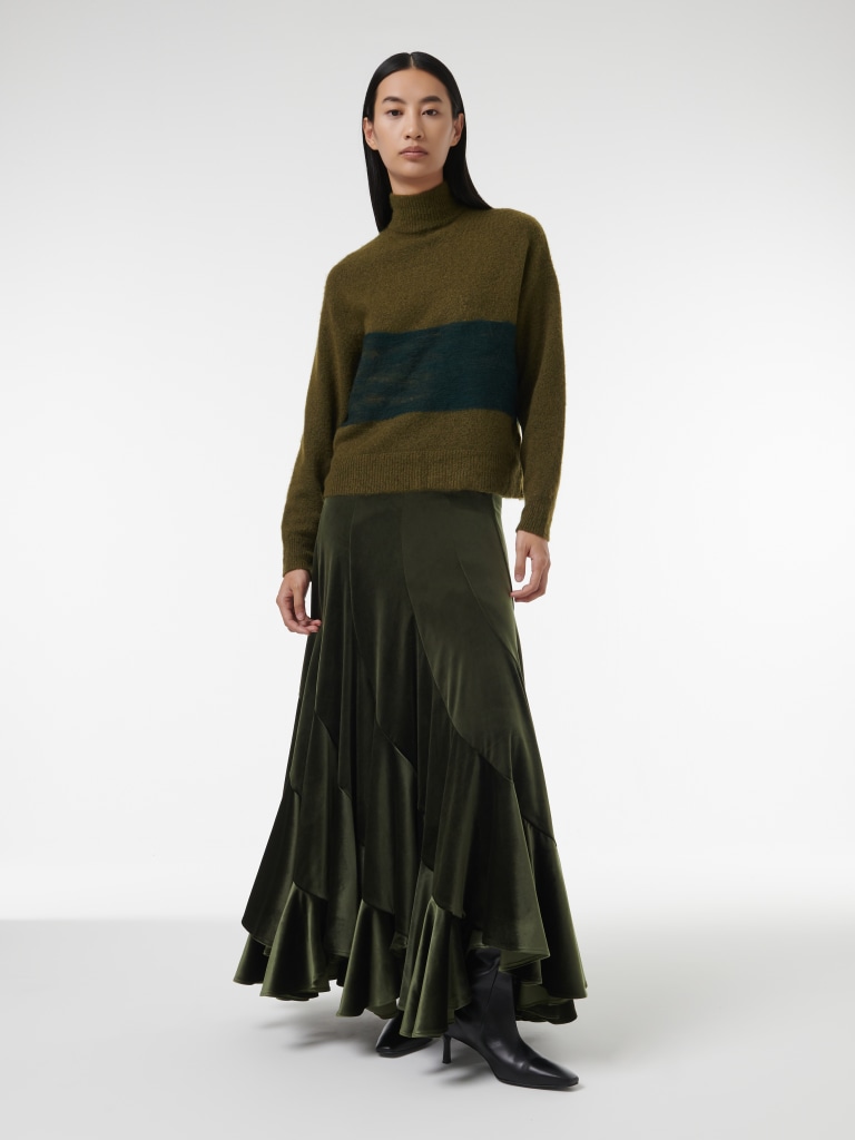 Velvet Paneled Skirt | leem