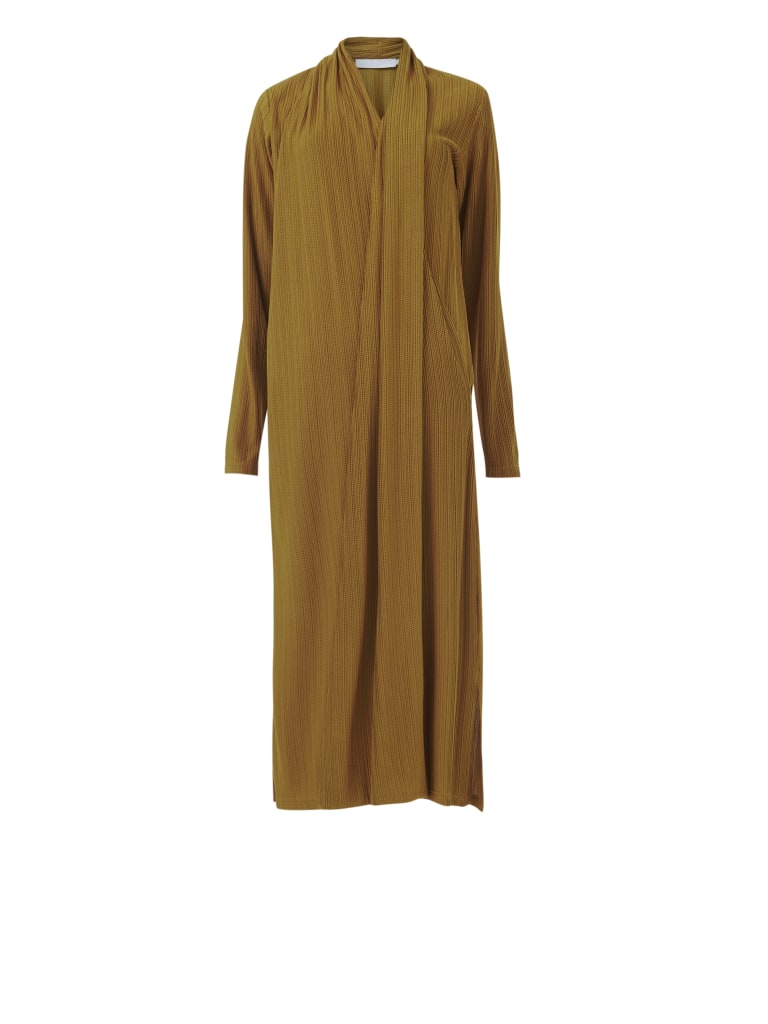Textured Dress With Scarf Detail - Shorter Length