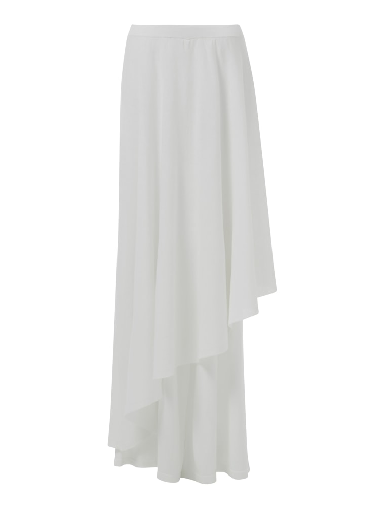 Asymmetric Skirt Overlay Knitted Trousers