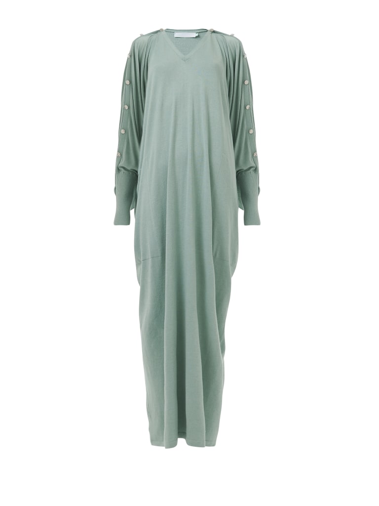Button Detail Knitted Kaftan