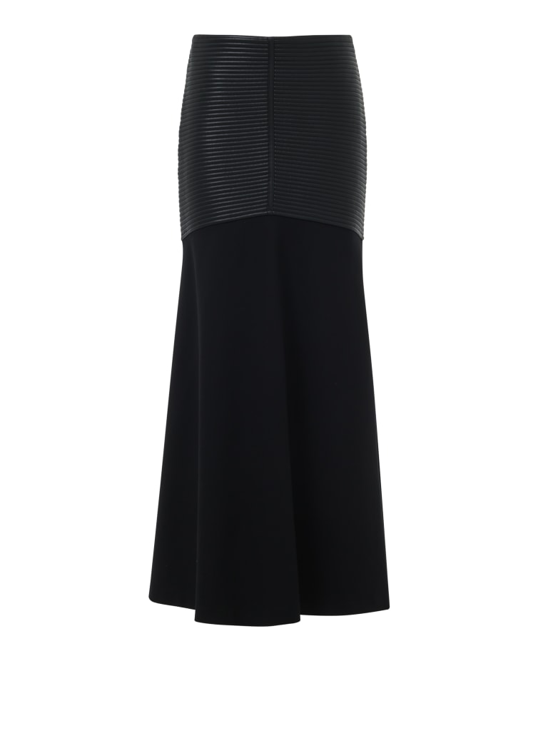 Faux Leather Detail Skirt