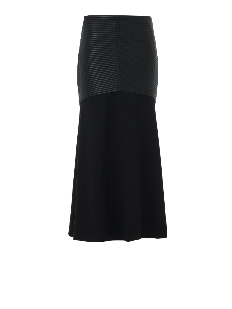 Faux Leather Detail Skirt - Shorter Length