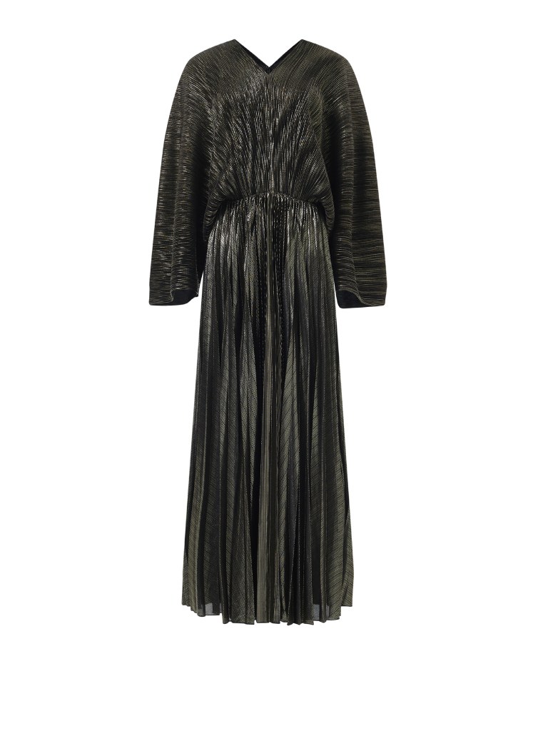Marked Waist Plisse Dress