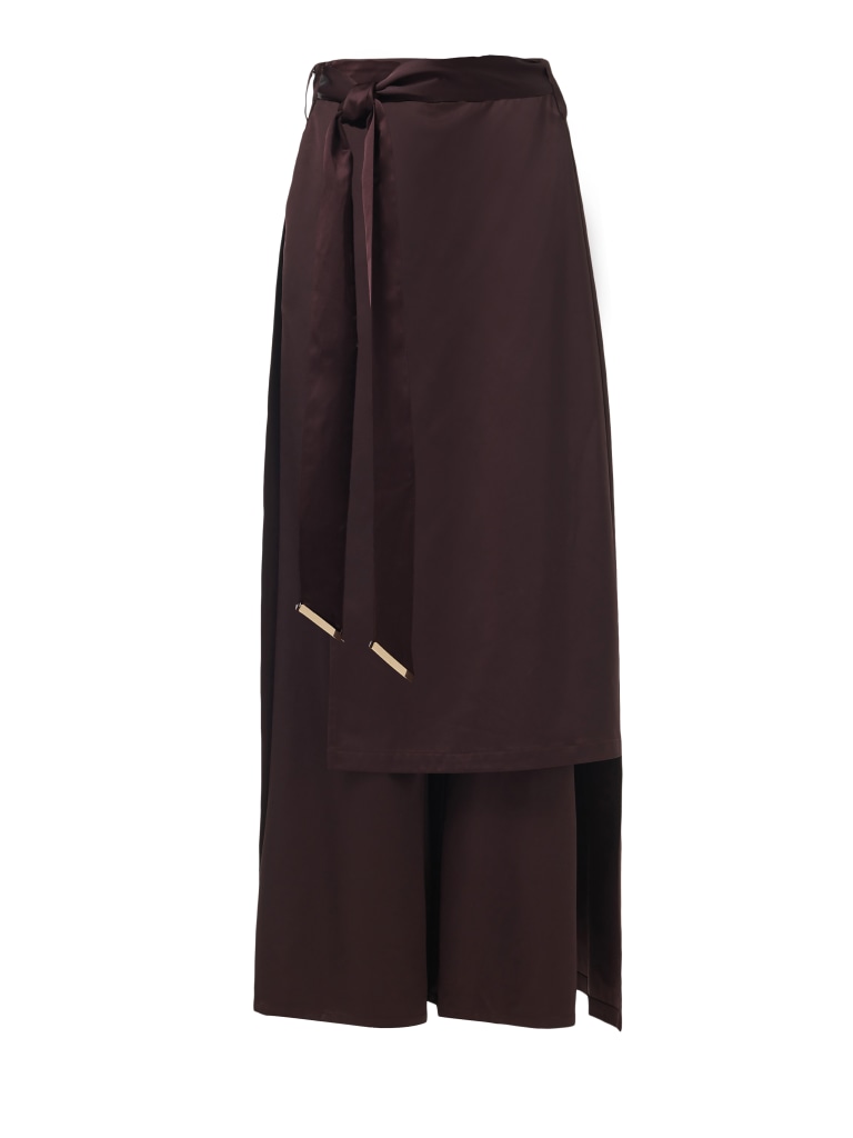 Skirt Overlay Wide-Leg Trousers