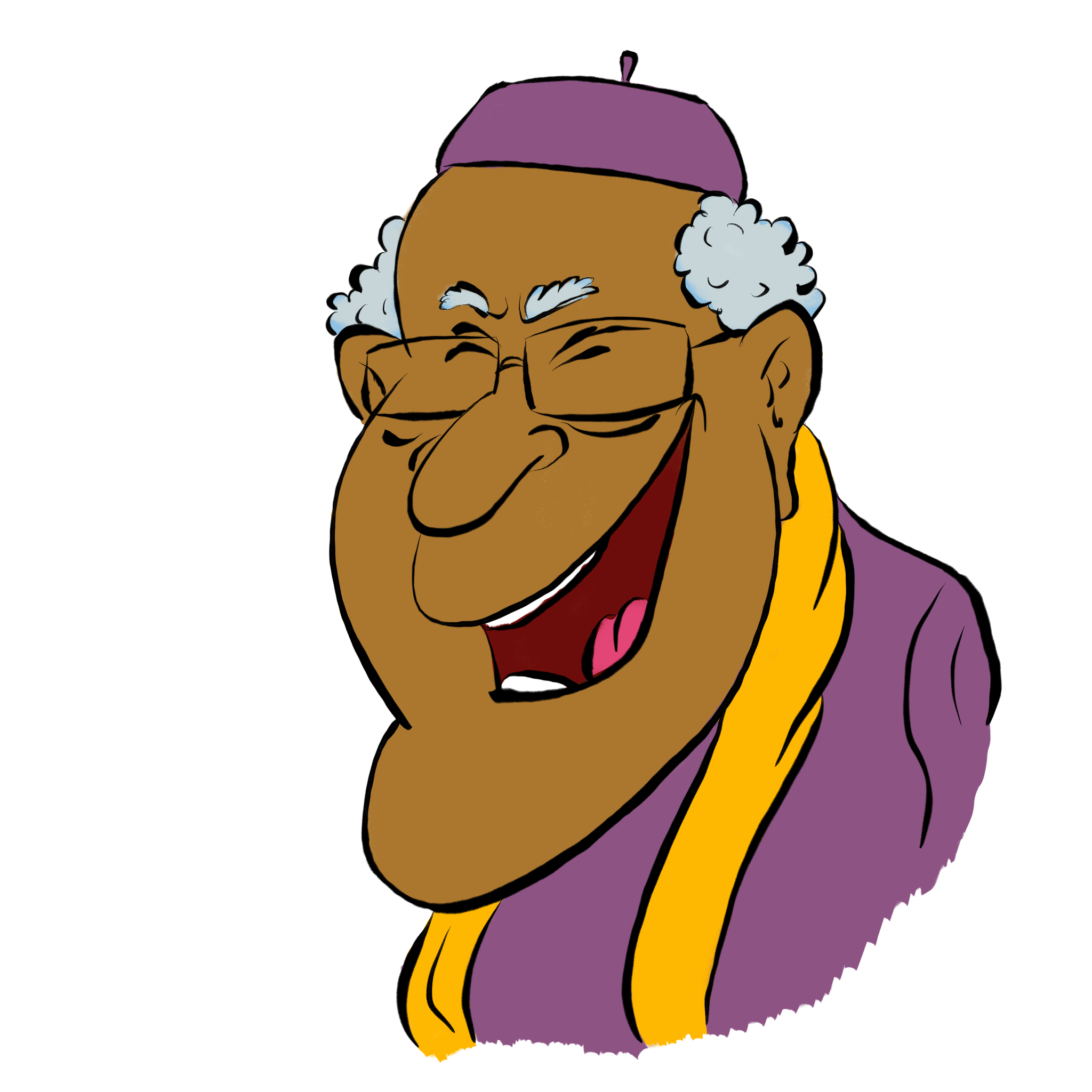 Desmond Tutu character illustration