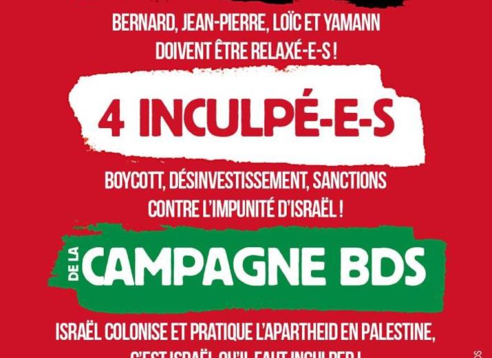 Soutien aux 4 inculpéEs de la campagne BDS à Toulouse