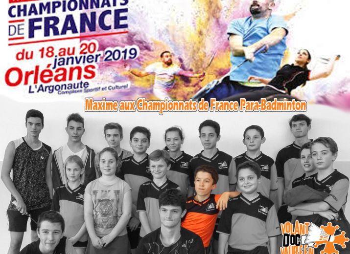 Maxime aux Championnats de France Para-Badminton