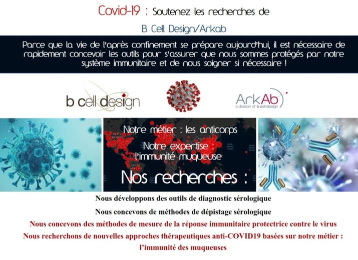 Covid-19 : B Cell Design/Arkab développe des outils de diagnostic et recherche un traitement
