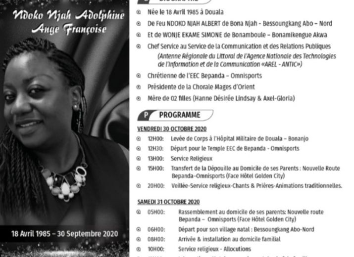 Adieu Ndoko Njah Ange Adolphine Francoise