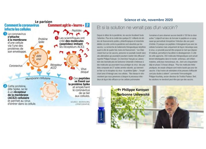 Soutenez le projet anti-COVID développé par l'équipe du Pr. Philippe Karoyan