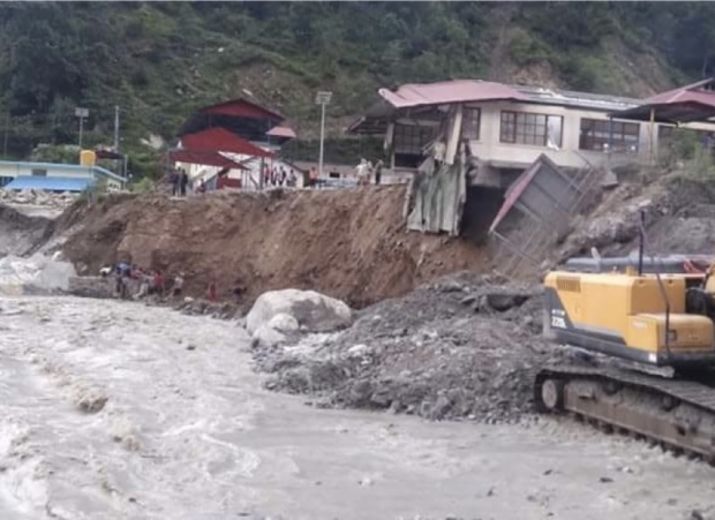 Flood destruction at Talamarang School, NEPAL