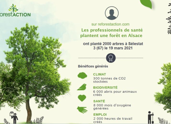 Les professionnels de la santé plantent une foret en Alsace