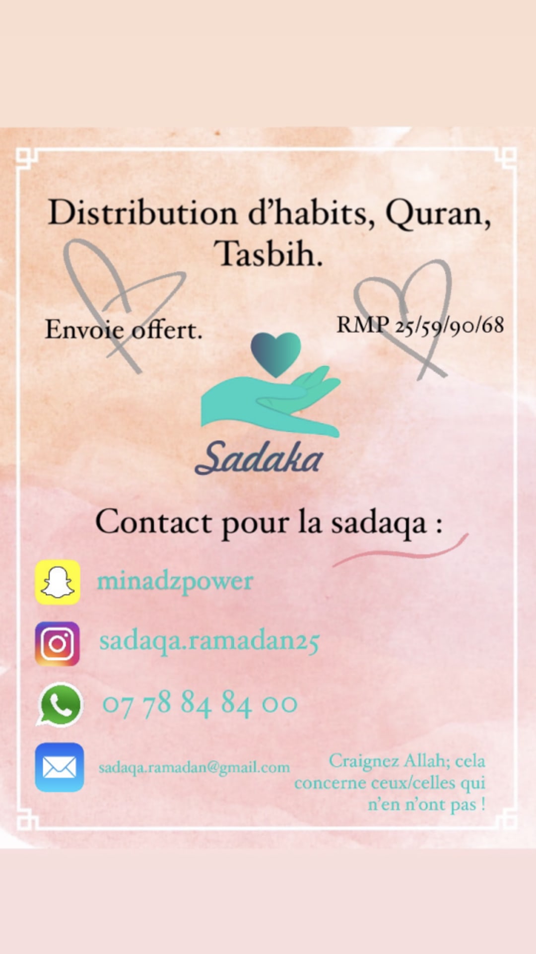 Cagnotte Sadaqa pour Ramadan!