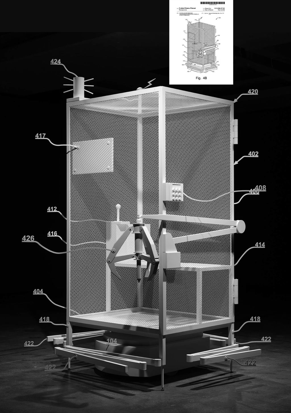 amazon worker cage poster by simon denny